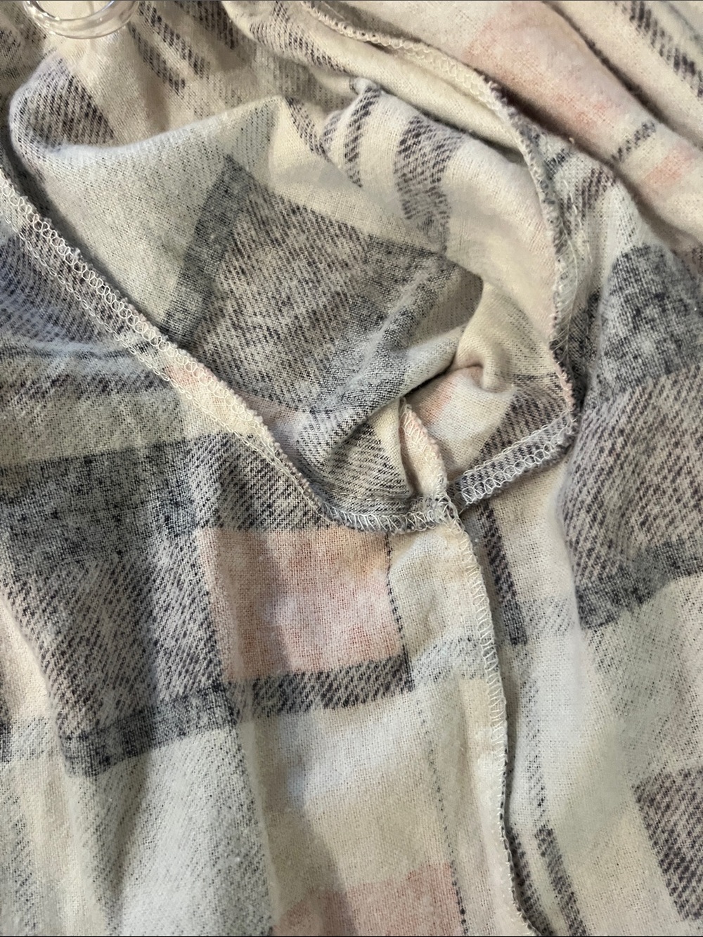 Women's 100% Cotton Flannel Nightgown in Pink & Gray - Picture 5 of 11